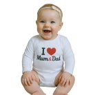 Body nyomott mintával New Baby I Love Mum and Dad