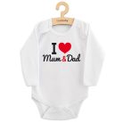 Body nyomott mintával New Baby I Love Mum and Dad