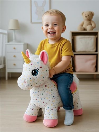 Plüss felfújható ugráló egyszarvú hangokkal PlayTo