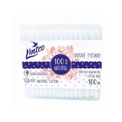   Papír fültisztító pálcika 100% natural Linteo 100 db dobozban