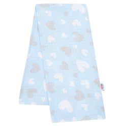   Pamut pelenka nyomtatott mintával New Baby kék szívecskék