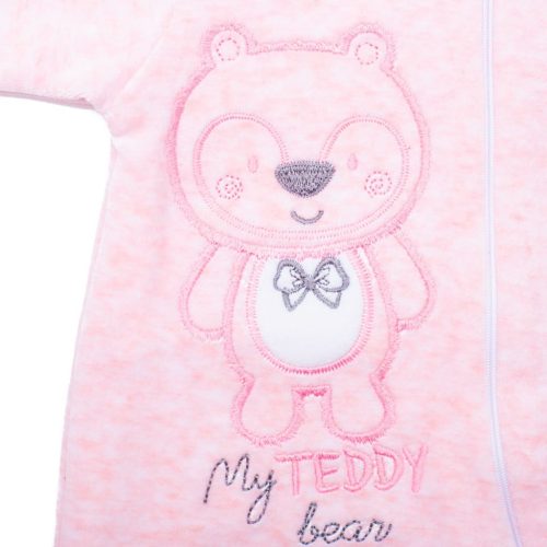 Baba plüss kezeslábas kapucnival New Baby Sweetheart rózsaszín