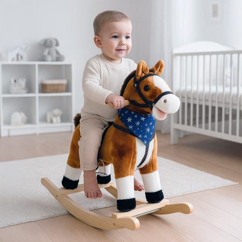 Hintaló dallammal Baby Mix Zeus barna kendővel