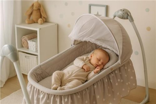 Gyerek bölcső New Baby Swingy időzítővel és dallamokkal