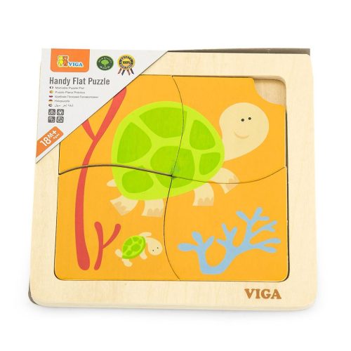 Fa képes kirakó puzzle Viga 4 db teknősbéka