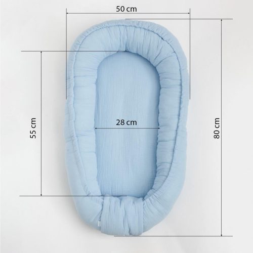 Muszlin babafészek kisbabák számára New Baby fehér