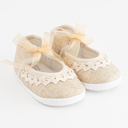 Baba csipke cipő New Baby barna 3-6 h