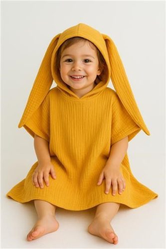 Gyermek muszlin poncsó New Baby Feeling kék 50 cm