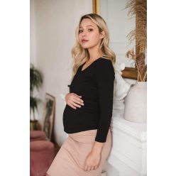 Kismama és szoptató blúz Milk Shirt milk & love fekete