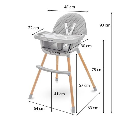 Etetőszék Baby Mix Freja wooden dark grey