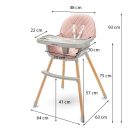 Etetőszék Baby Mix Freja wooden dusty pink