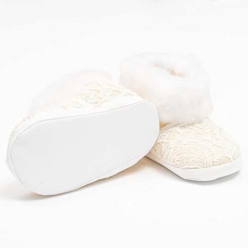 Baba téli csipke csizma New Baby 3-6 h bézs