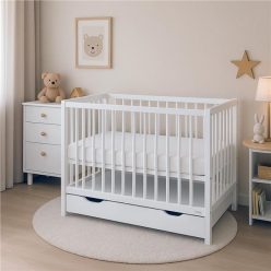 Gyerek kiságy fiókkal New Baby BASIC fehér