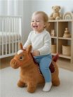 Plüss felfújható ugráló ló hangokkal Baby Mix barna