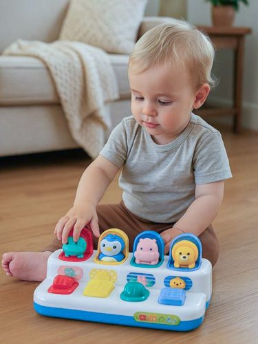 Interaktív játék - Felugró ablakok állatokkal Peekaboo Baby Mix