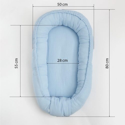 Muszlin babafészek kisbabák számára New Baby light grey