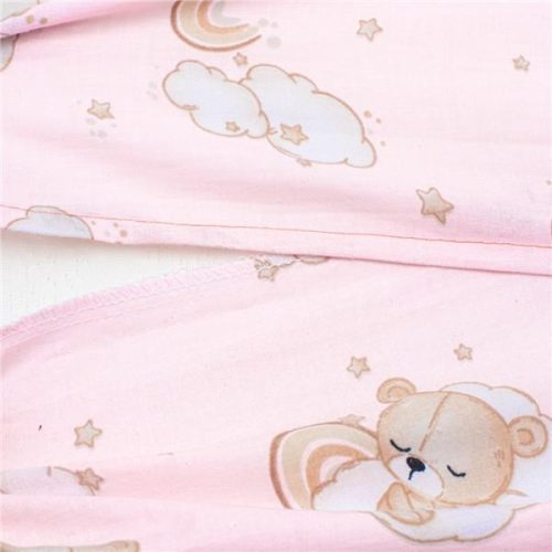 Baba párna huzat- ék alakú New Baby BASIC fehér 30x37 cm bear pink