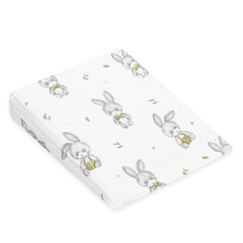 Muszelin Baba párna huzat- ék alakú New Baby STANDARD 30x37 cm bunny