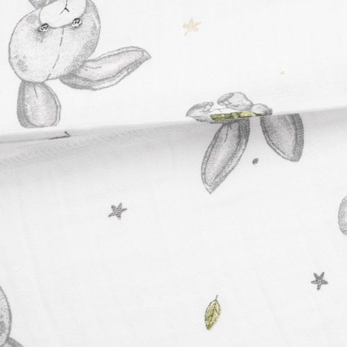 Muszelin Baba párna huzat- ék alakú New Baby STANDARD 30x37 cm bunny