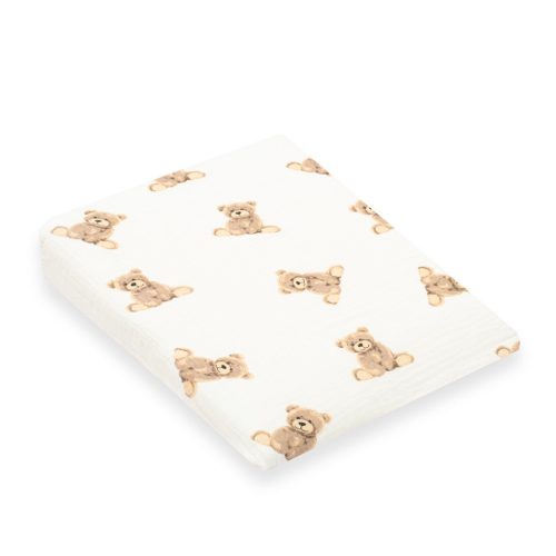 Muszelin Baba párna huzat- ék alakú New Baby STANDARD 30x37 cm bear