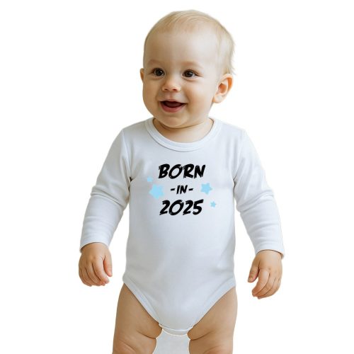 Gyermekek body nyomtatással New Baby BORN IN 2025 blue