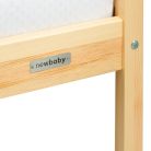 Gyermek ház alakú ágy korláttal és ágyráccsal New Baby CASTELLO 160x80 cm természetes