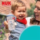 NUK Perfect Match tanuló cumisüveg szívószállal PENGUIN 150 ml