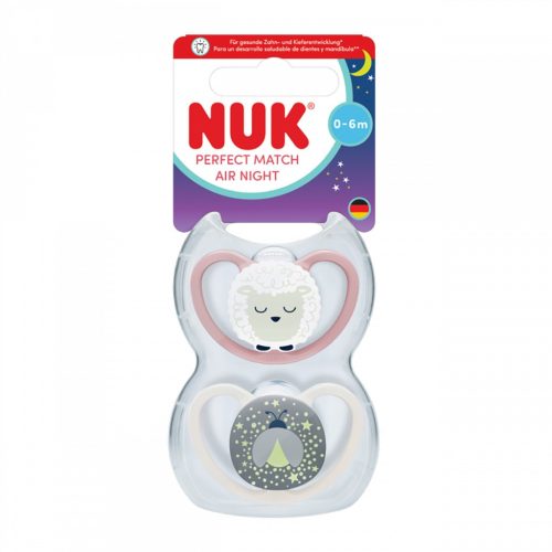 Baba cumi  NUK Perfect Match Air Night FIREFLY/SHEEP 0-6m 2db